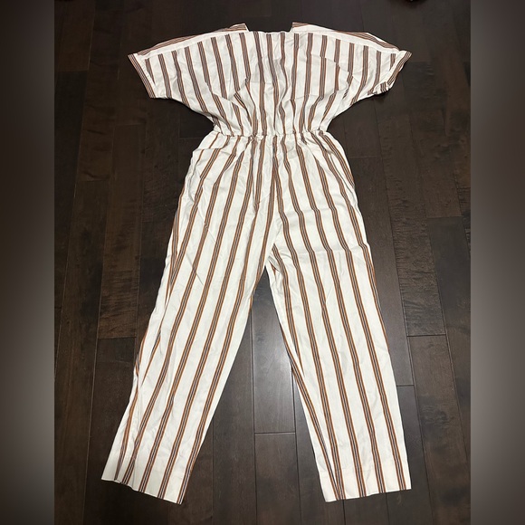 Maje Pieni wrap-effect striped twill jumpsuit - Size 40/US 8 - Picture 9 of 14